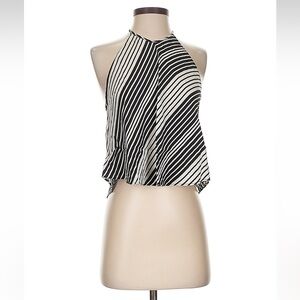 Zara Black and White Striped Halter Top